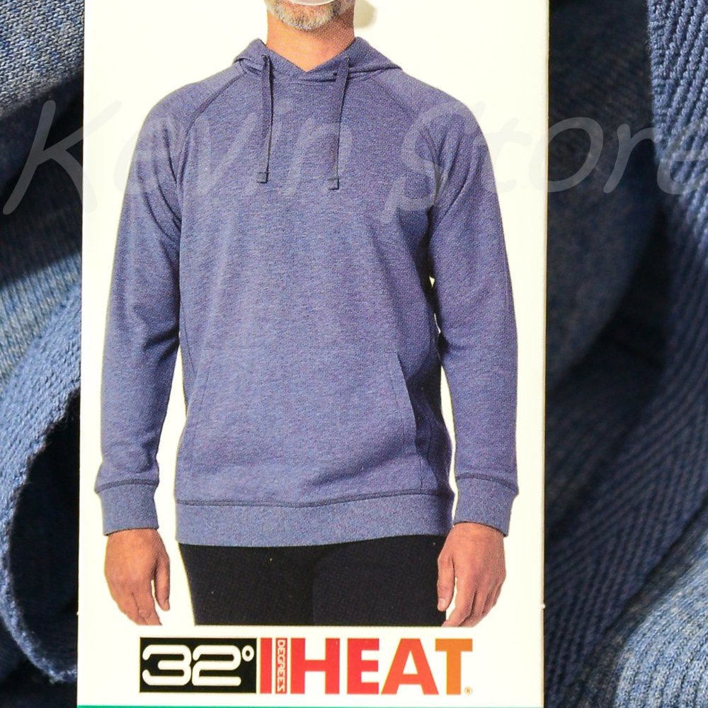 32‎ Degrees Heat Men's French Terry Long Sleeve Hoodie Sweatshirt in Blue